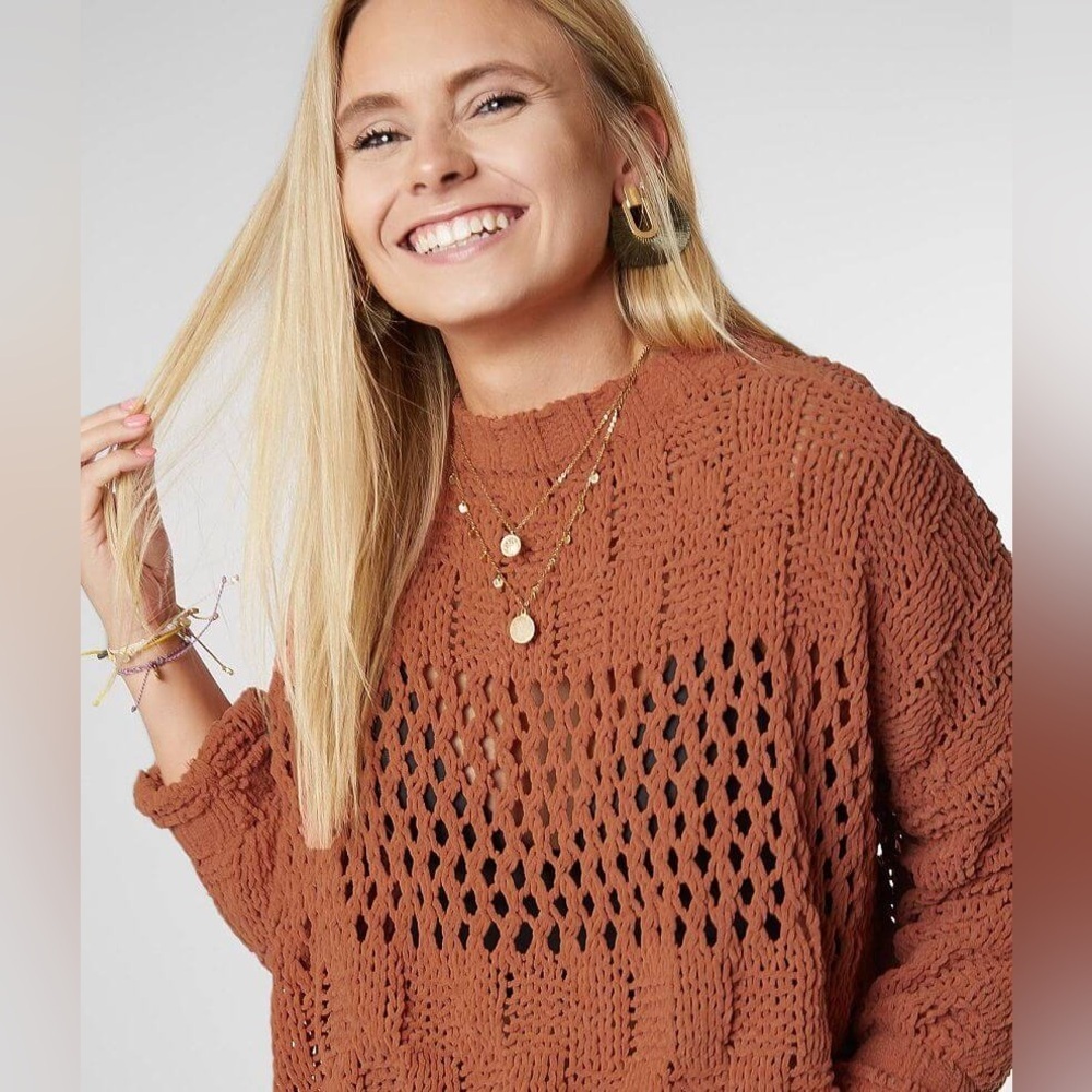 Billabong On The Horizon Cropped Chenille Sweater